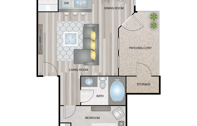 1 bed, 1 bath, 595 sqft, $1,020