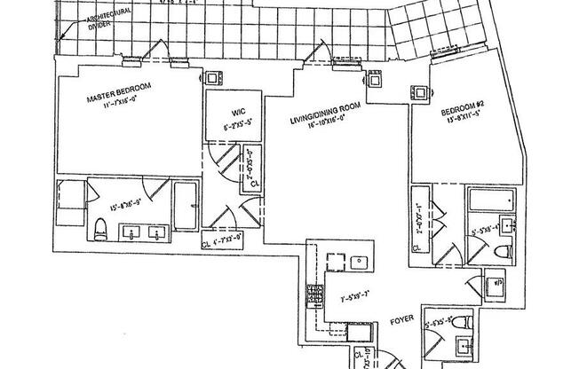 2 beds, 3.5 baths, 1,343 sqft, $11,500, Unit 17F