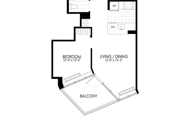 1 bed, 1 bath, $3,745, Unit 303