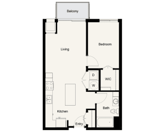 1 bed, 1 bath, 696 sqft, $1,574