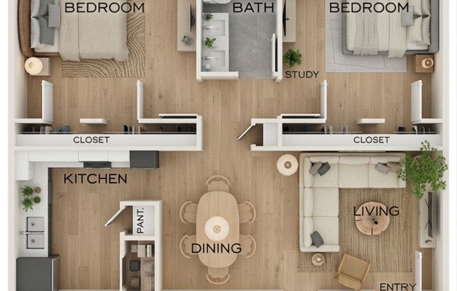 2 beds, 1 bath, 981 sqft, $880, Unit 177