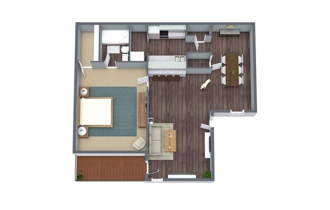 1 bed, 1 bath, 658 sqft, $840