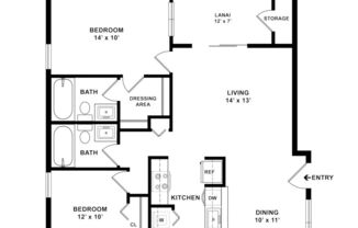 2 beds, 2 baths, 950 sqft, $1,500