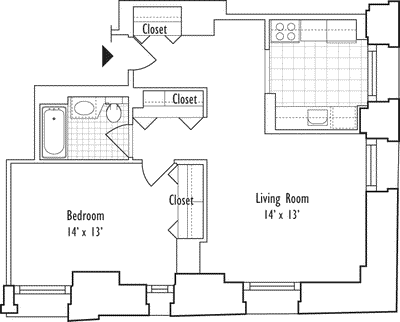 1 bed, 1 bath, 693 sqft, $4,848, Unit 007B