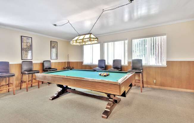 Billiards Table In Clubhouse at Laurel Grove, Menlo Park, CA