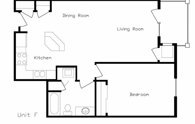 1 bed, 1 bath, 736 sqft, $1,365