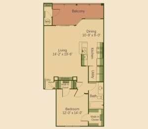 1 bed, 1 bath, 878 sqft, $1,645