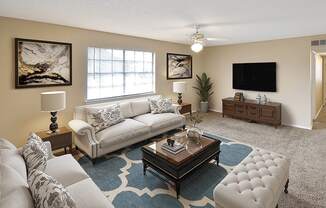 apartment living room with two couches