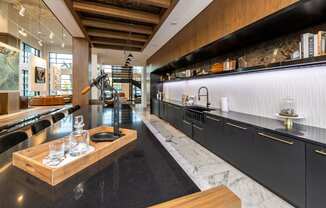Gorgeous clubhouse kitchen at 19 South Apartments in Kissimmee, Florida