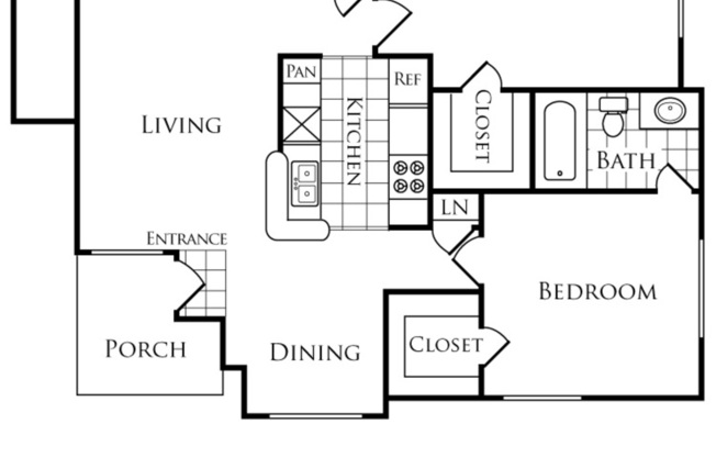 2 beds, 2 baths, 1,037 sqft, $1,095