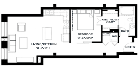 1 bed, 1 bath, 707 sqft, $1,551