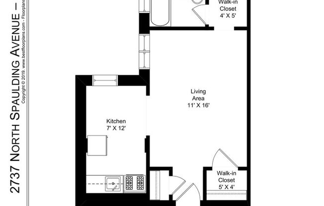 Studio, 1 bath, 446 sqft, $1,350, Unit Spaulding-210