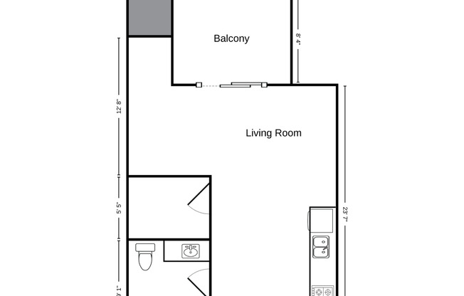 Studio, 1 bath, 532 sqft, $1,350, Unit WR 305-202