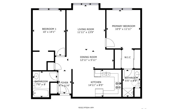 2 beds, 2 baths, 950 sqft, $1,399, Unit 122