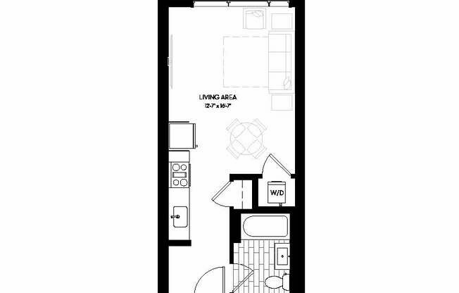 Studio, 1 bath, 401 sqft, $3,000