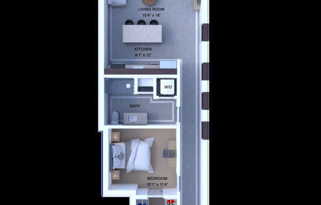 1 bed, 1 bath, 801 sqft, $1,850, Unit 0602