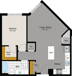 1 bed, 1 bath, 672 sqft, $1,974