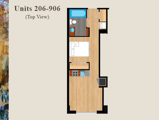 1 bed, 1 bath, $2,500, Unit 506