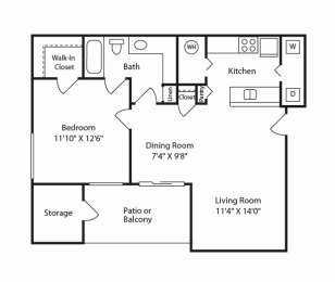 1 bed, 1 bath, 700 sqft, $1,719