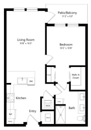 1 bed, 1 bath, 738 sqft, $2,394
