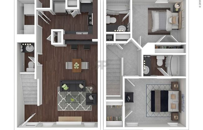 2 beds, 2.5 baths, 1,014 sqft, $1,508