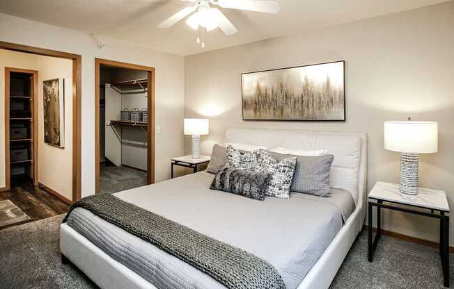 Bedroom With Ceiling Fan at Tranquility Pointe, Nebraska, 68164