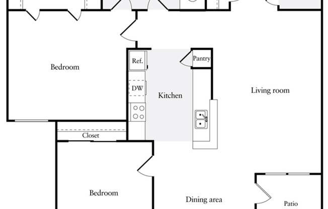 2 beds, 1 bath, 932 sqft, $1,219