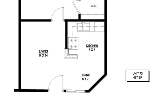 1 bed, 1 bath, $1,895, Unit 73