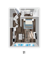 Studio, 1 bath, 602 sqft, $999