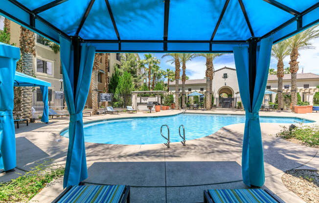 Pool side gazebo at Loreto & Palacio by Picerne, Las Vegas