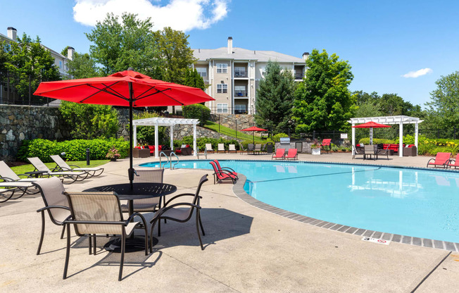 our apartments have a resort style pool and patio