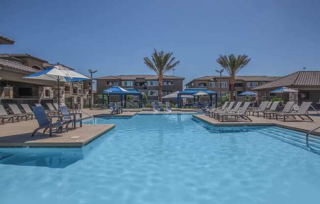 Pool view at Level 25 at Oquendo by Picerne, Nevada