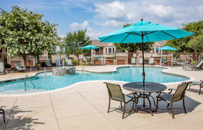 Beautiful resort-style pool in Fort Worth, TX located at The Legends at Eagle Mountain Lake