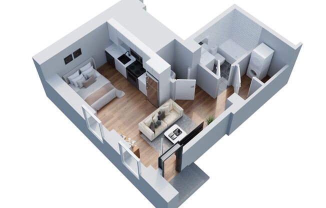 Studio, 1 bath, 336 sqft, $1,199, Unit 001