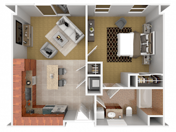 1 bed, 1 bath, 593 sqft, $1,340