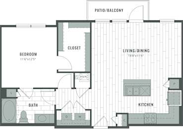 1 bed, 1 bath, 832 sqft, $1,644