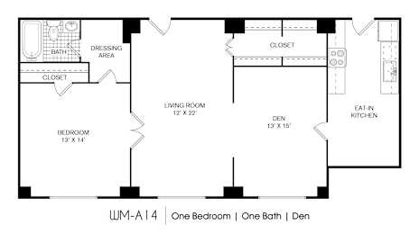1 bed, 1 bath, 1,020 sqft, $913
