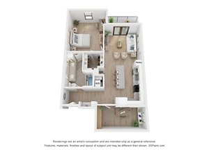 1 bed, 1 bath, 1,160 sqft, $3,637