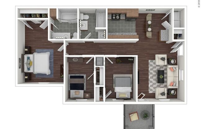 3 beds, 2 baths, 1,143 sqft, $1,300