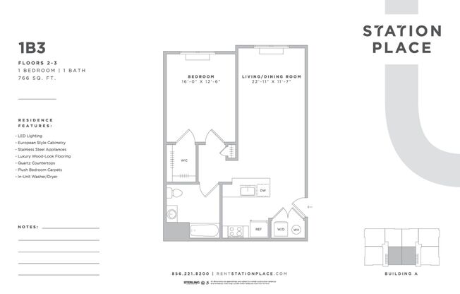 1 bed, 1 bath, 766 sqft, $1,870, Unit 1205