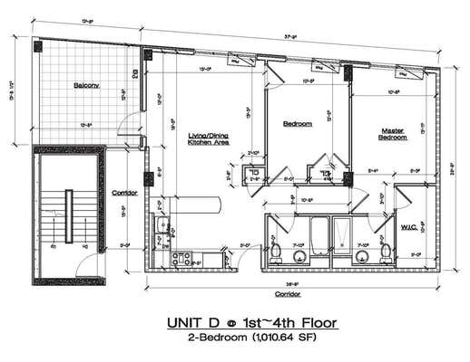 2 beds, 2 baths, 1,012 sqft, $3,139, Unit 1D