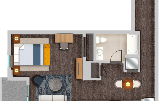 Studio, 1 bath, 682 sqft, $2,045, Unit 217