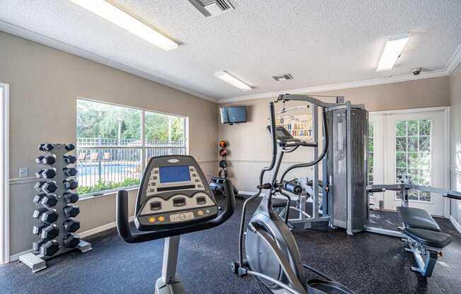 Fitness Center with cardio equipment