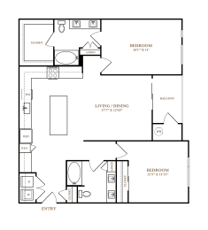 2 beds, 2 baths, 1,236 sqft, $1,928