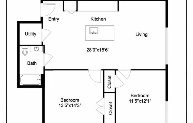 2 beds, 1 bath, 823 sqft, $3,150, Unit 509