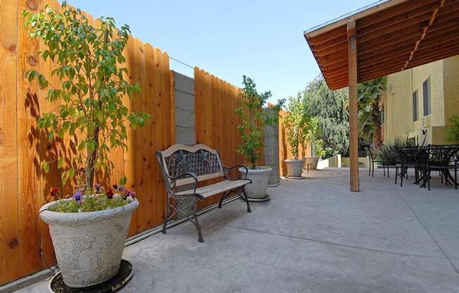 Courtyard with bench