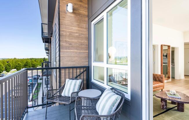 Private balconies at Modera Beaverton extend your living space with open-air views.