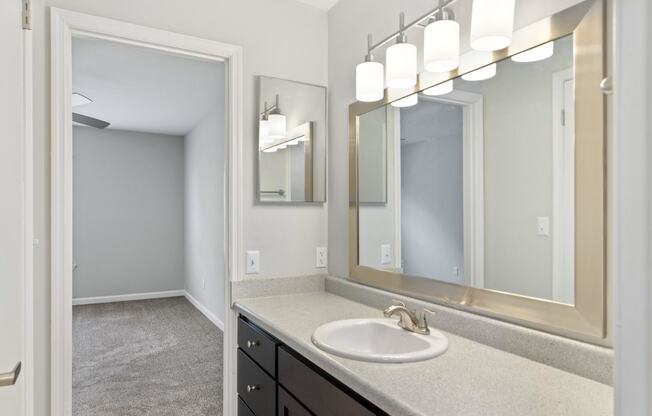 Master Bathroom Vanity at Laurel Valley Apartments in Mount Juliet Tennessee March 2021