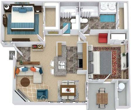 2 beds, 2 baths, 904 sqft, $1,579