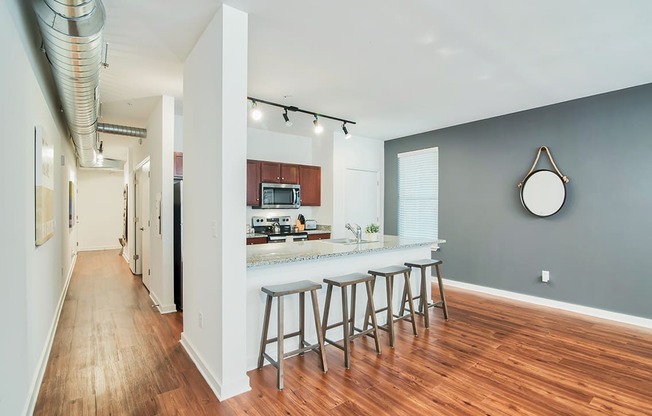 Kitchen and living room view